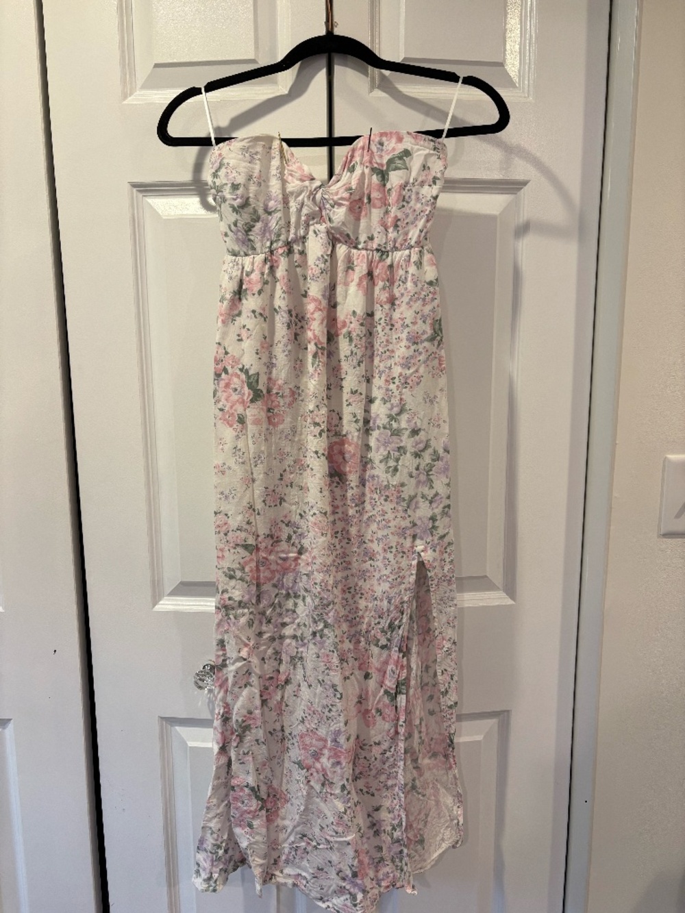 Strapless Pastel Floral Dress